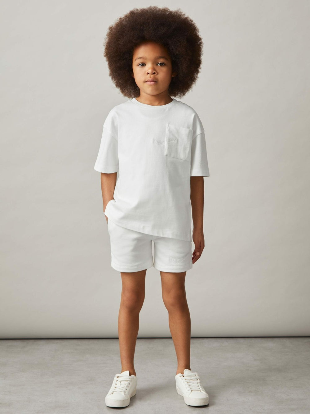 9-13 yrs Cotton Palm-Embroidery Oversize T-Shirt Off White | Children