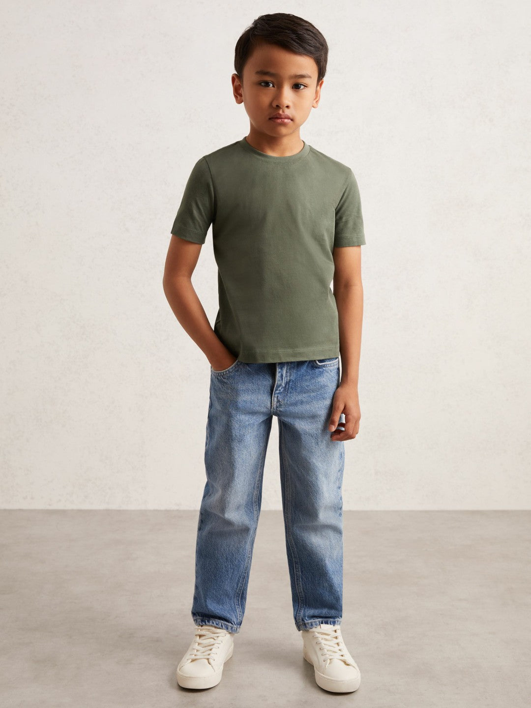 9-13 yrs Crew Neck T-Shirt Dark Sage | Children