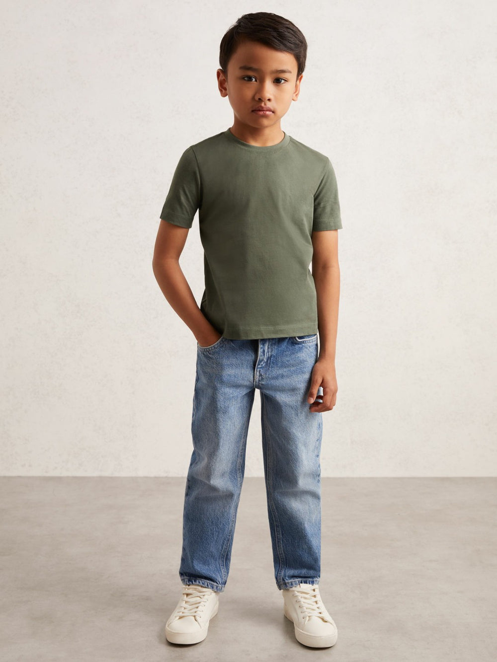 9-13 yrs Crew Neck T-Shirt Dark Sage | Children