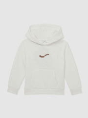3-9 yrs Cotton-Blend Palm-Embroidered Hoodie Off White | Children