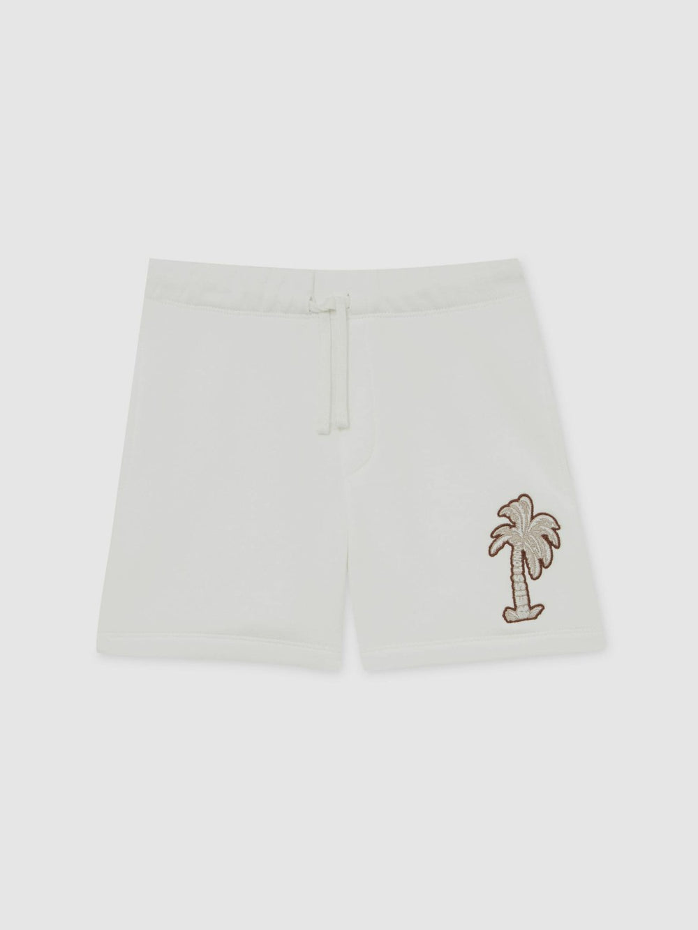 3-9 yrs Cotton Blend Palm Embroidered Shorts Off White | Children