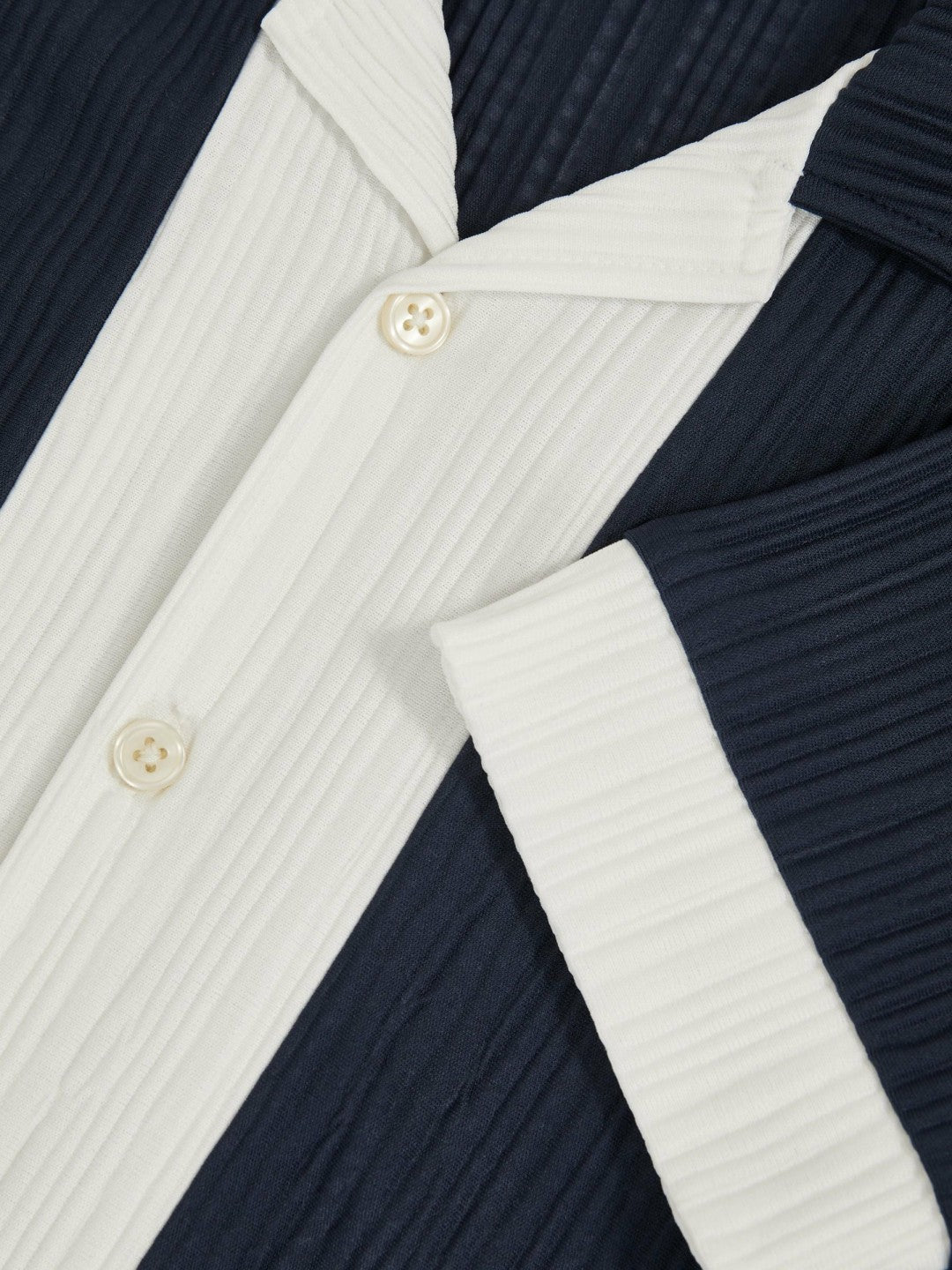 3-9 yrs Plissé Colour-Block Shirt Navy/White | Children