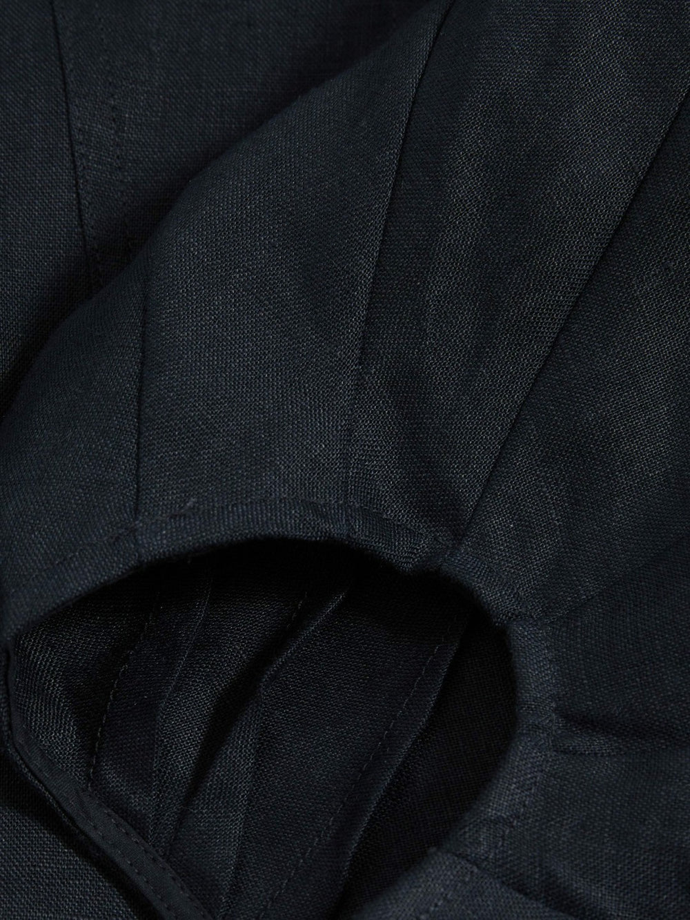 Linen Balloon-Sleeve Top Navy | Womens