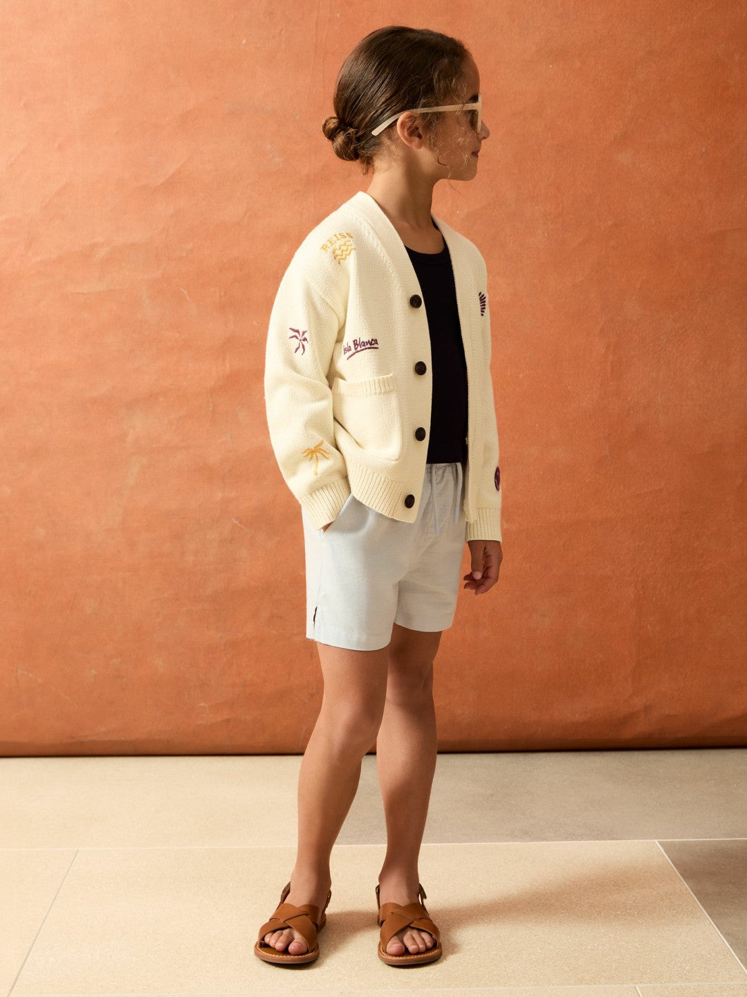 4-9 yrs SmileyWorld Embroidery Cardigan Unisex Fit Off White | Children
