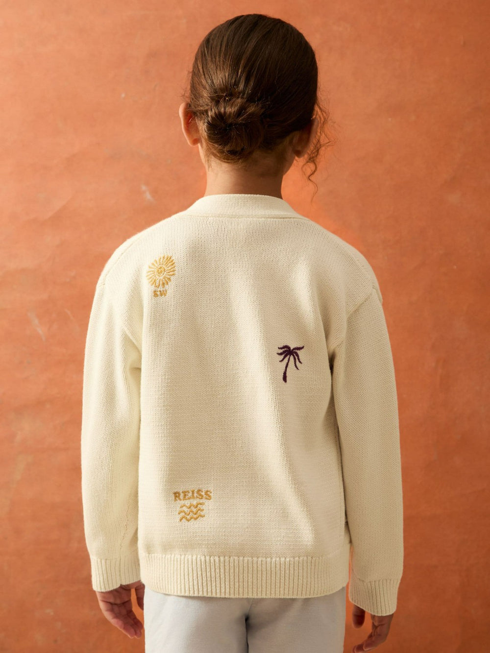 4-9 yrs SmileyWorld Embroidery Cardigan Unisex Fit Off White | Children