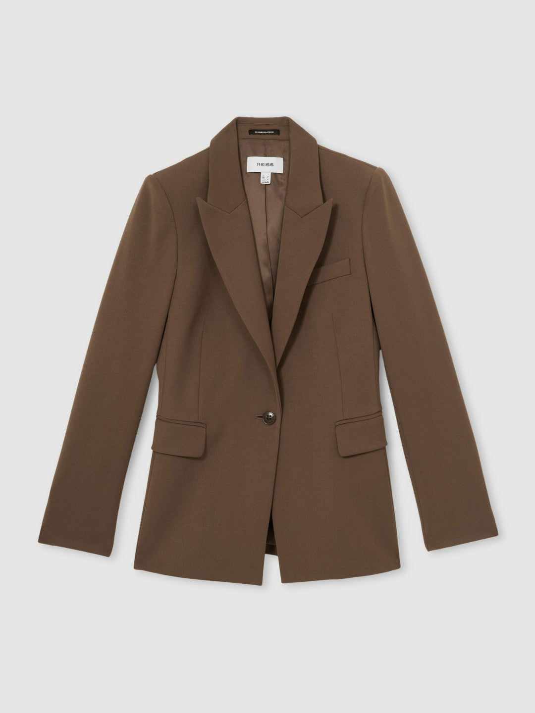 Tailored Single Breasted Suit Blazer Mink Neutral | Womens