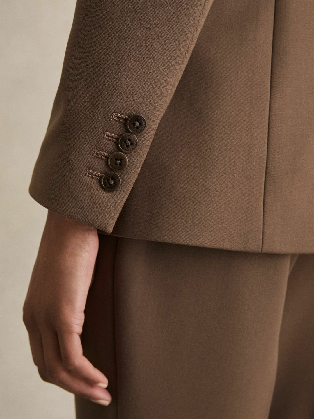 Tailored Single Breasted Suit Blazer Mink Neutral | Womens