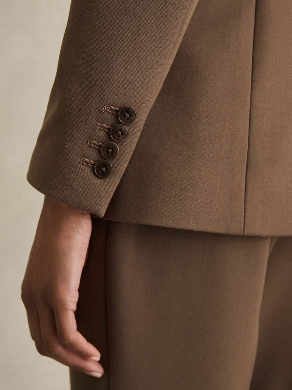 Tailored Single Breasted Suit Blazer Mink Neutral | Womens