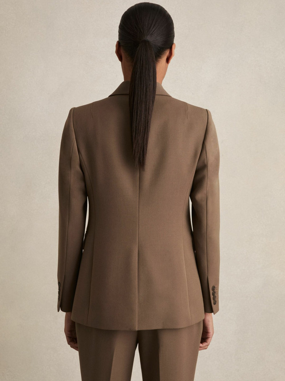 Petite Tailored Single Breasted Suit Blazer Mink Neutral | Womens
