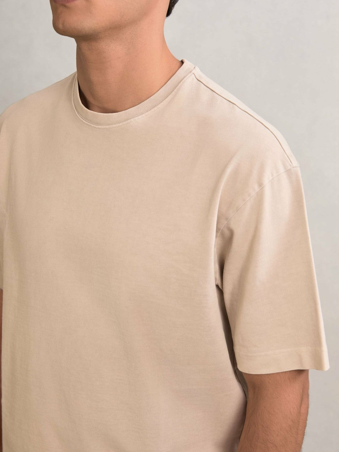 Cotton GarMenst-Dyed Oversize T-Shirt Oatmeal | Mens