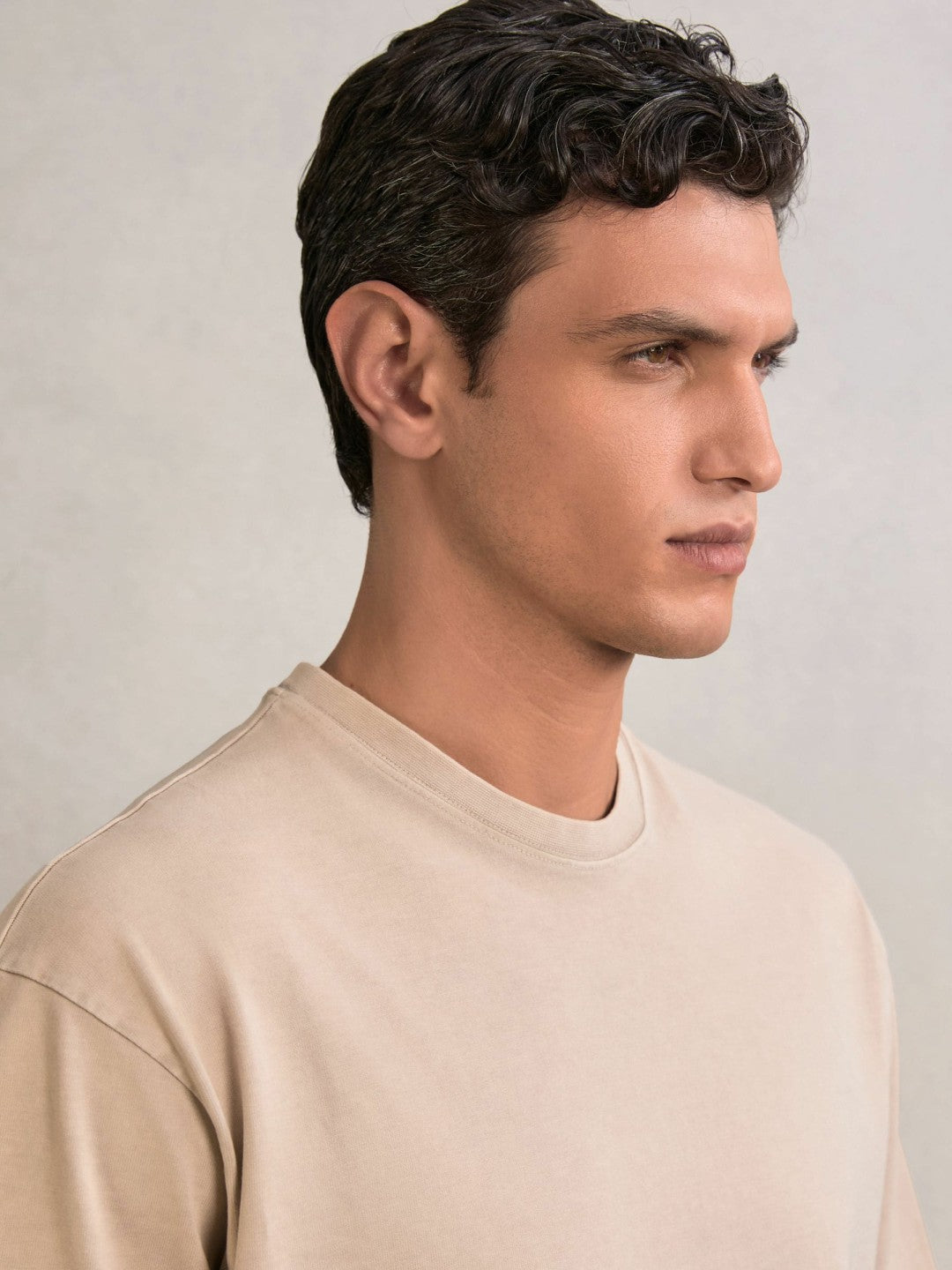 Cotton GarMenst-Dyed Oversize T-Shirt Oatmeal | Mens