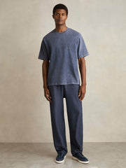Cotton GarMenst-Dyed Oversize T-Shirt Indigo Blue | Mens