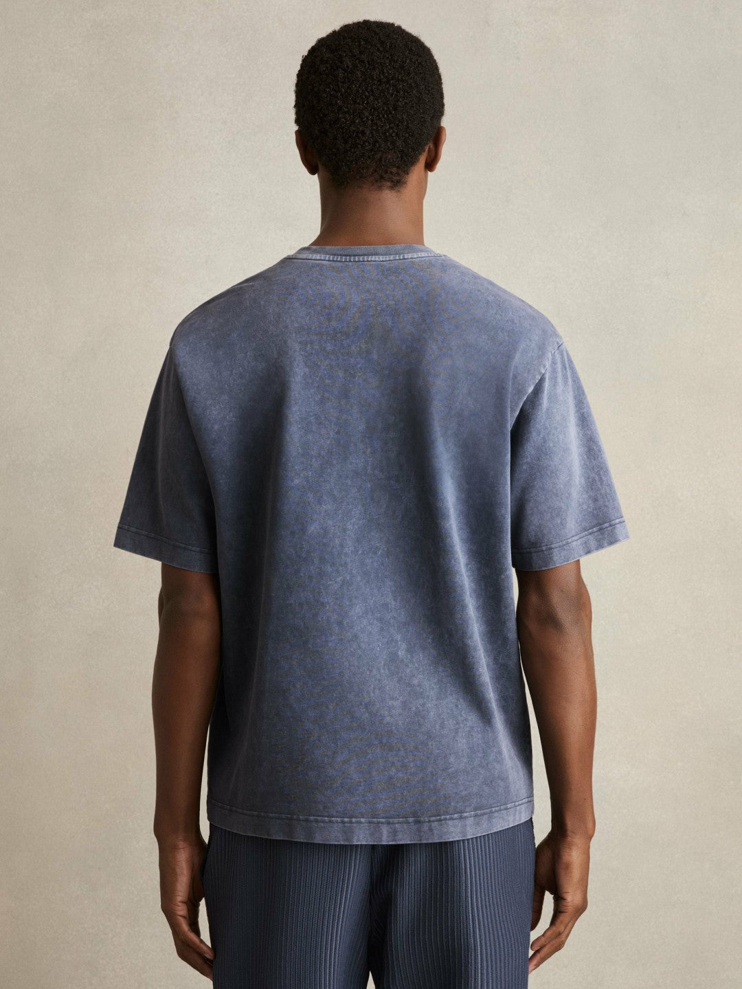 Cotton GarMenst-Dyed Oversize T-Shirt Indigo Blue | Mens