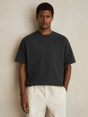 Cotton GarMenst-Dyed Oversize T-Shirt Washed Black | Mens