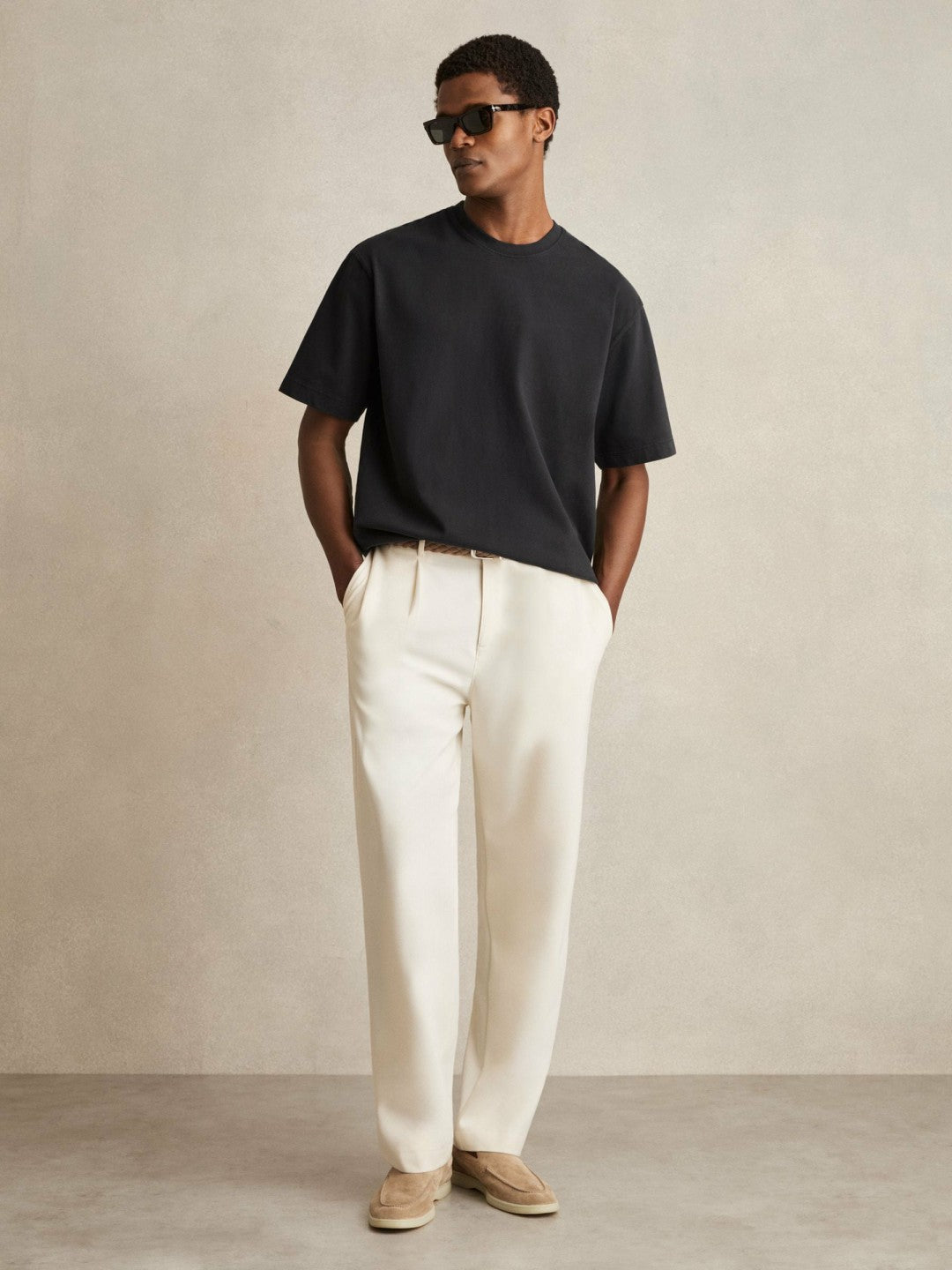 Cotton GarMenst-Dyed Oversize T-Shirt Washed Black | Mens