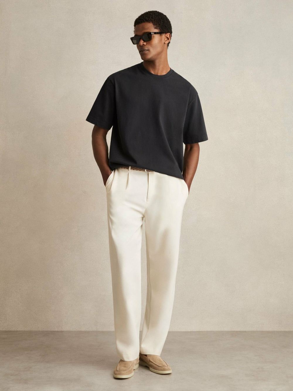 Cotton GarMenst-Dyed Oversize T-Shirt Washed Black | Mens