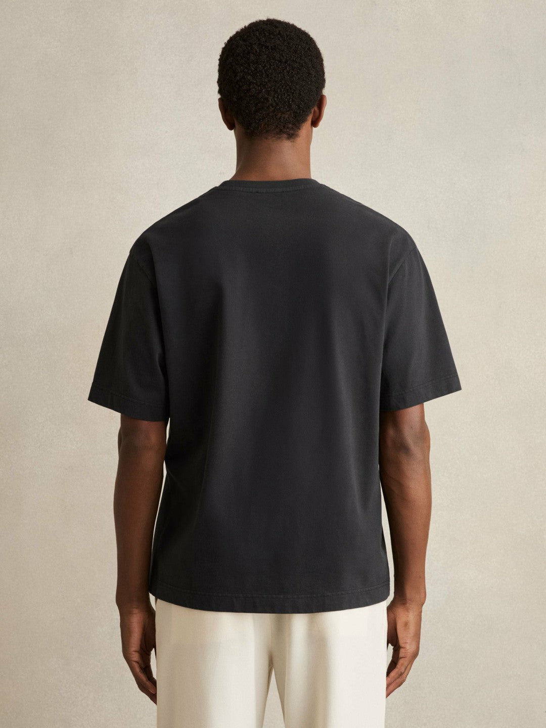 Cotton GarMenst-Dyed Oversize T-Shirt Washed Black | Mens