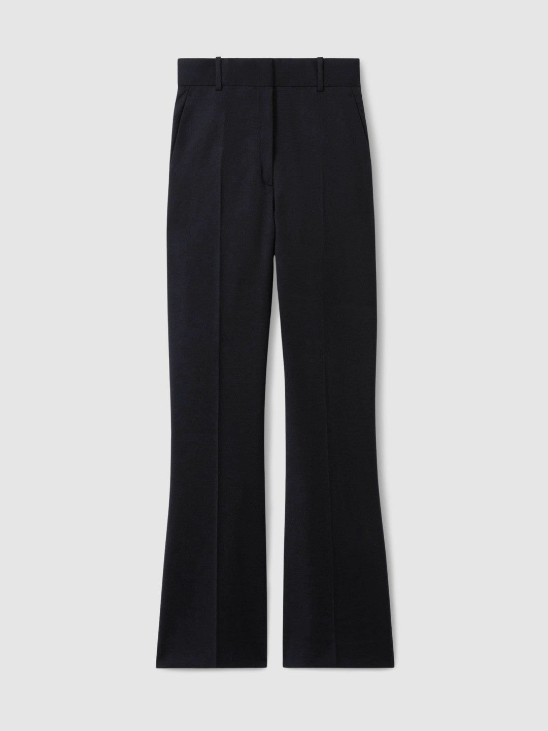 Petite Wool-Blend Wide-Leg Suit Trousers Navy | Womens