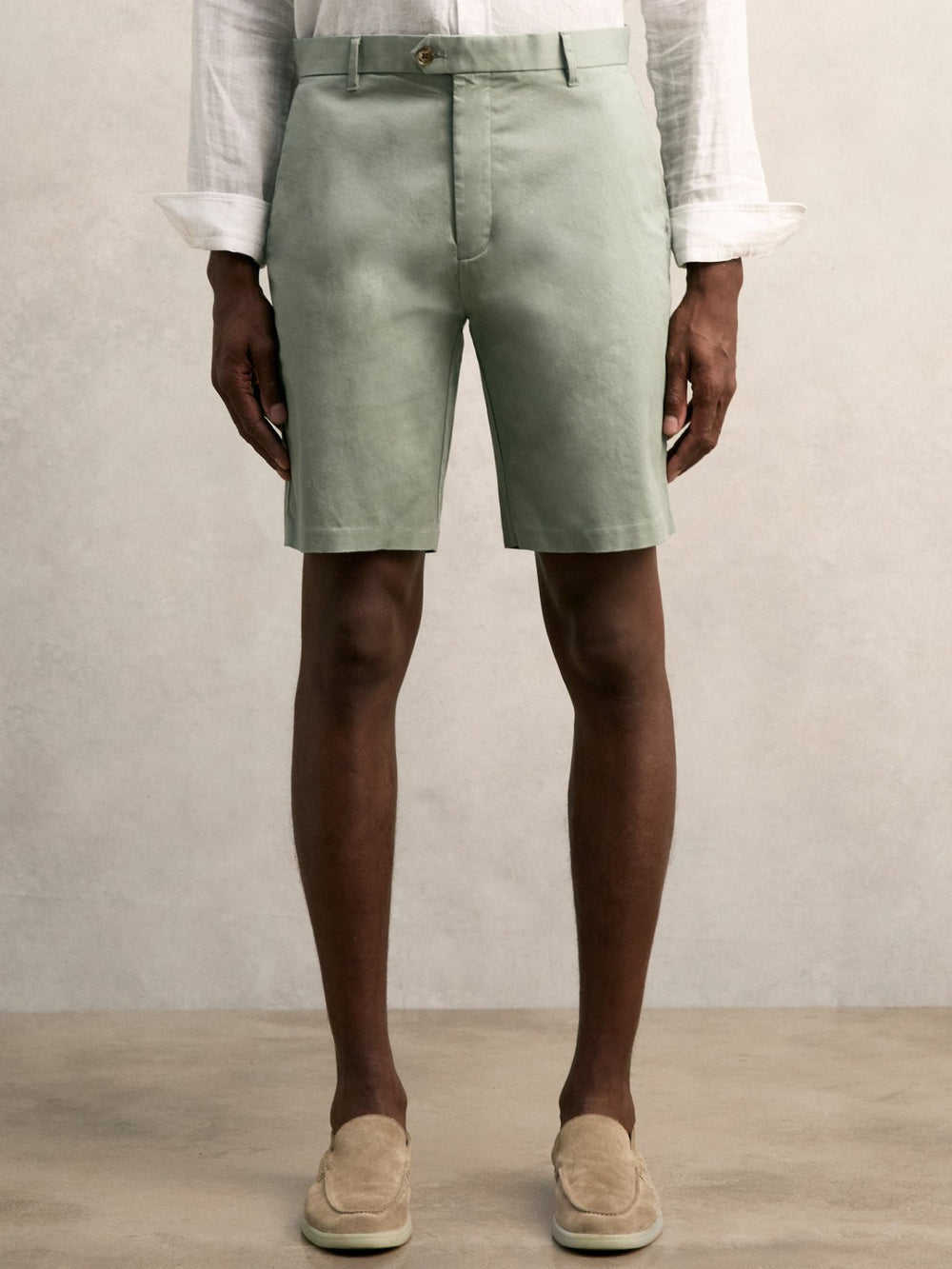 Short Length Casual Chino Shorts Pistachio | Mens