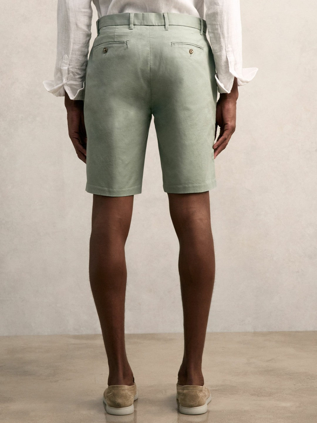 Short Length Casual Chino Shorts Pistachio | Mens