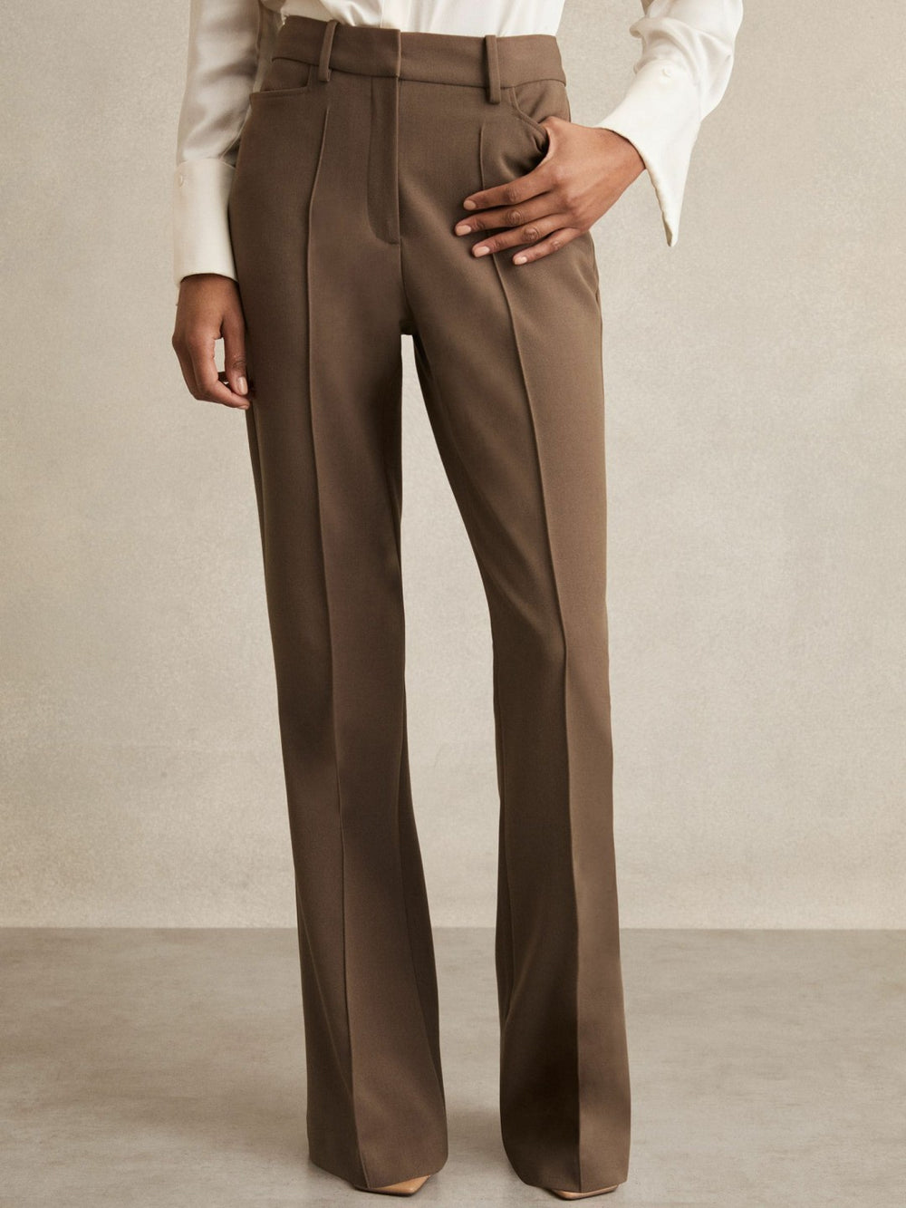 Flared Suit Trousers Mink Neutral | Womens