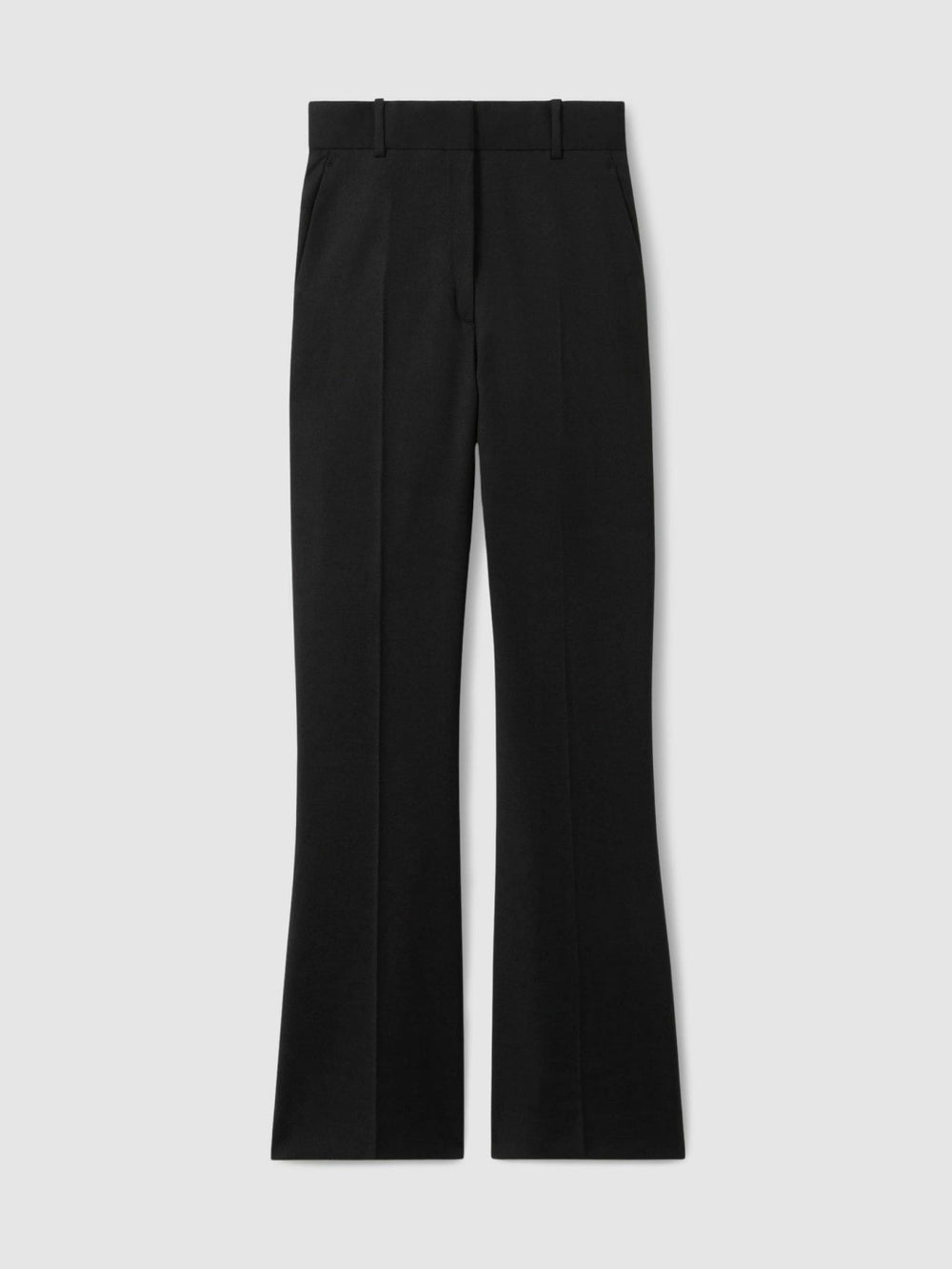 Petite Wool-Blend Wide-Leg Suit Trousers Black | Womens