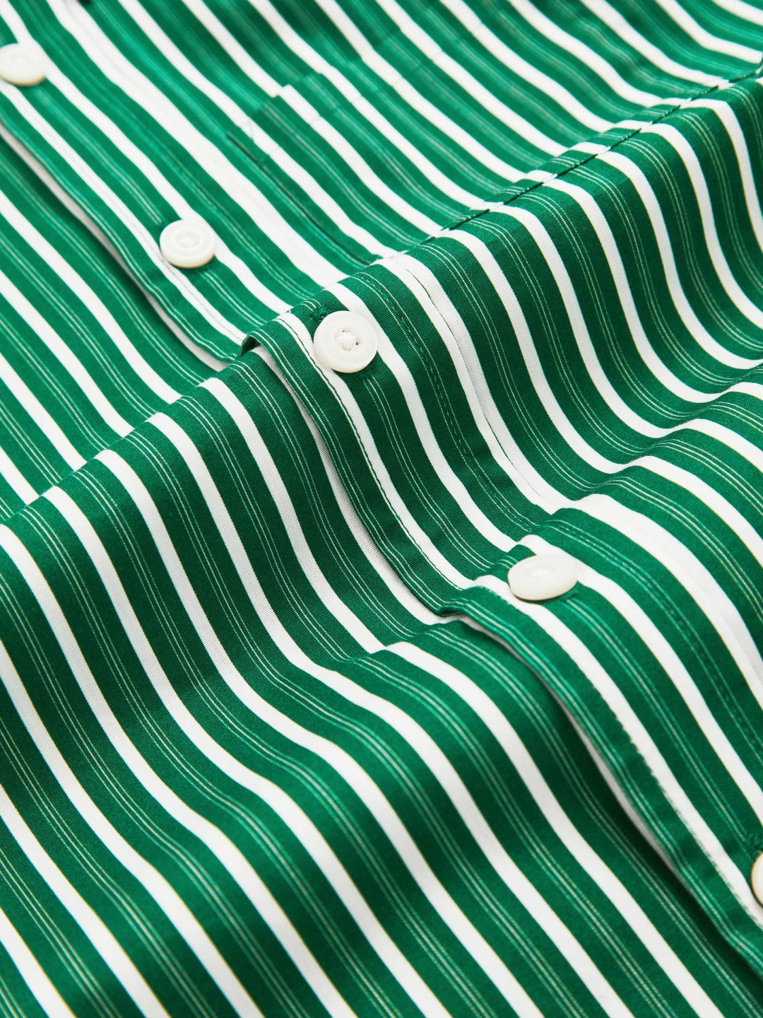 3-9 yrs Cotton-Poplin Striped Oversize Shirt Green/White | Children