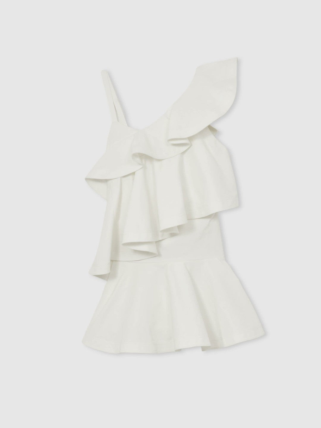 Cotton Tiered Ruffle Mini Dress Ivory | Womens