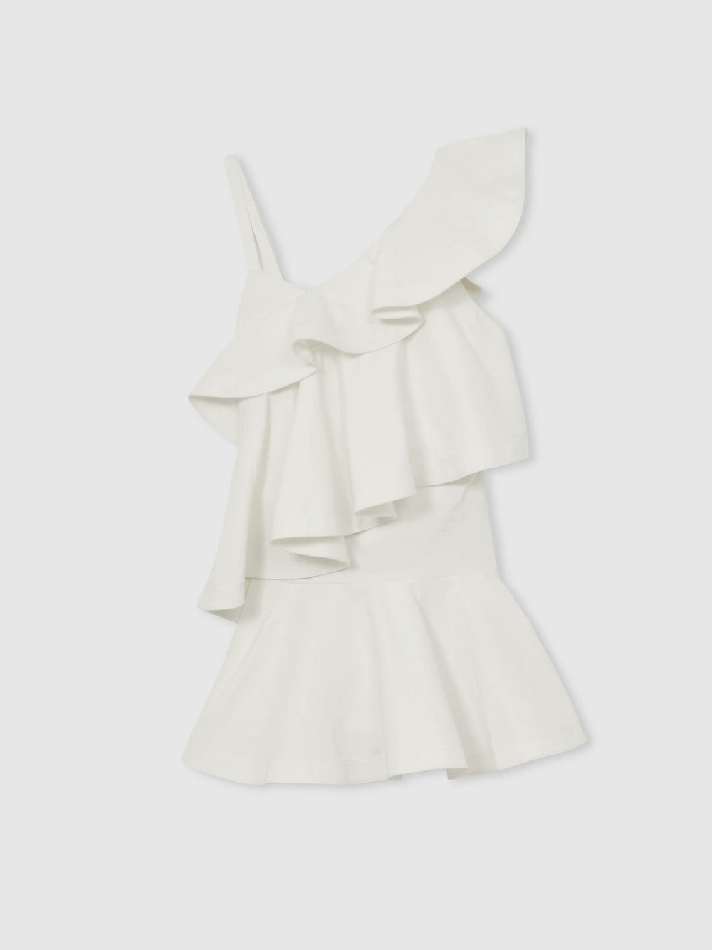 Cotton Tiered Ruffle Mini Dress Ivory | Womens
