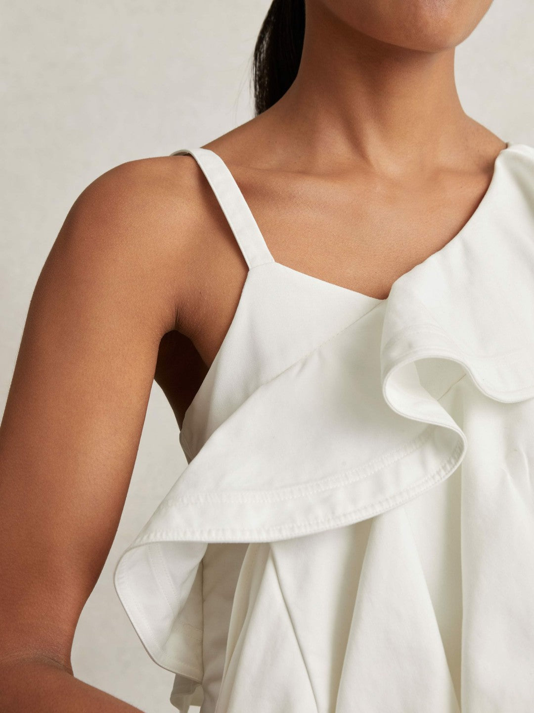 Cotton Tiered Ruffle Mini Dress Ivory | Womens