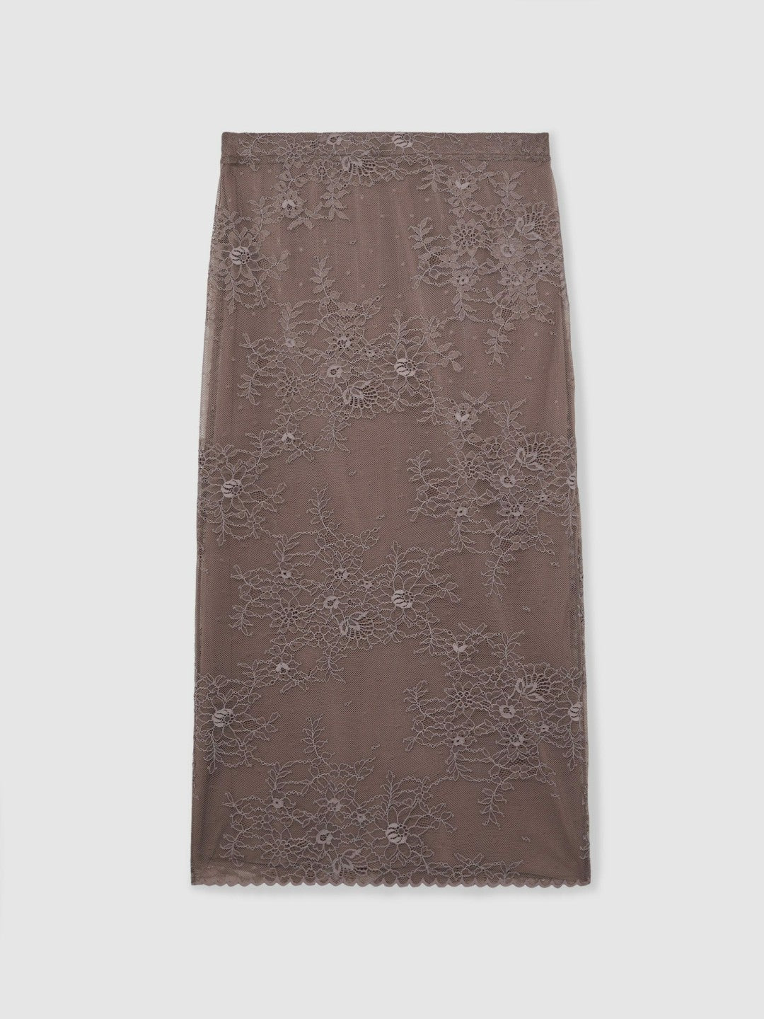 Lace Pencil Skirt Taupe Brown | Womens