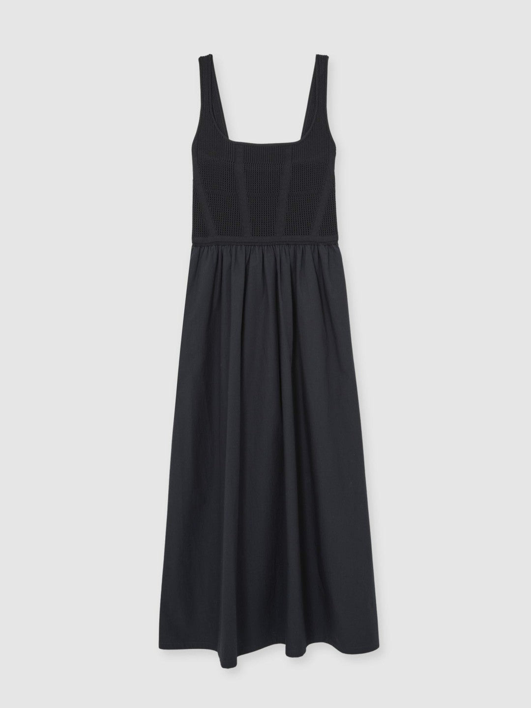 Perforated-Knit Cotton-Skirt Midi Dress Navy | Womens