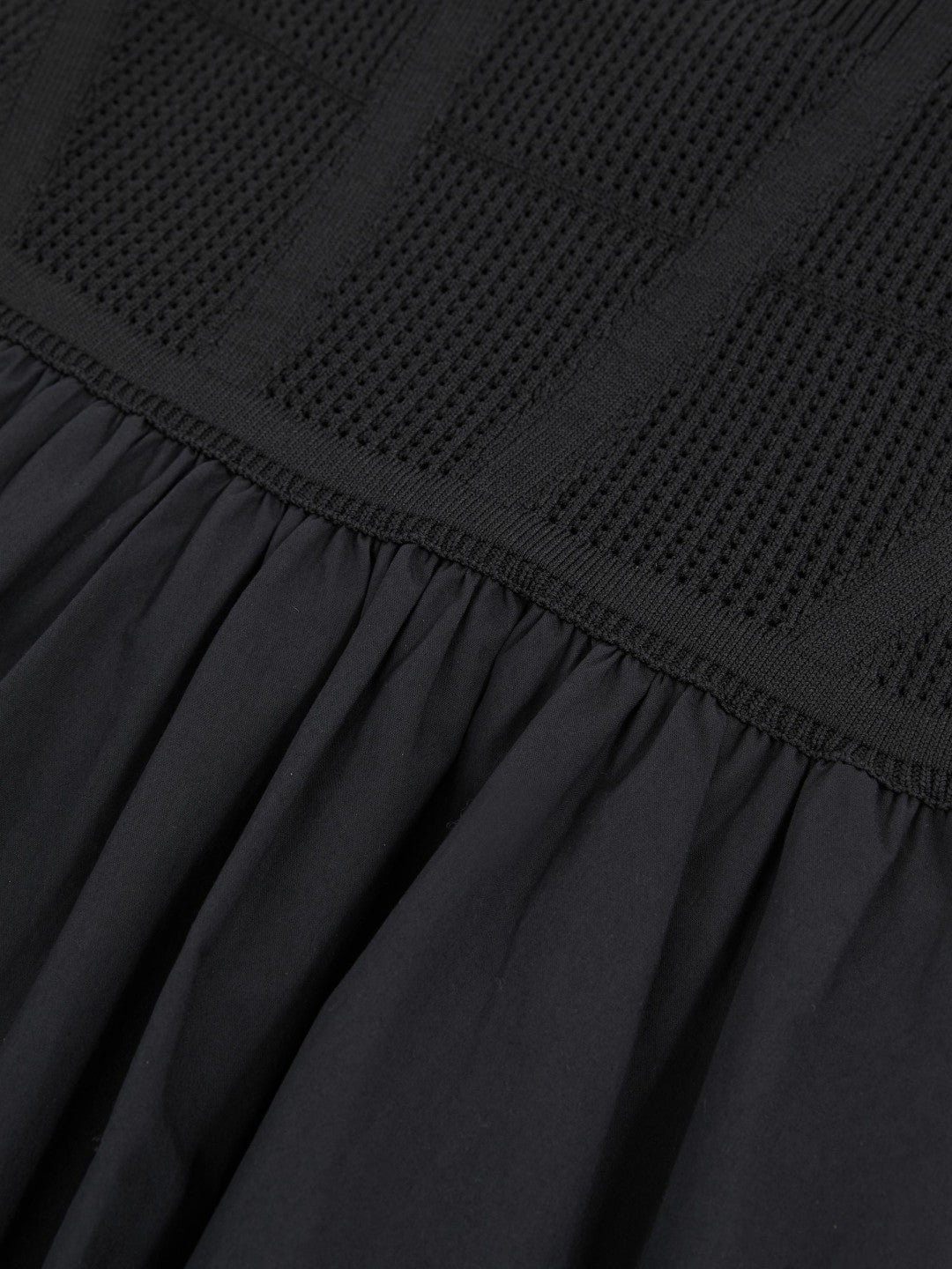 Perforated-Knit Cotton-Skirt Midi Dress Navy | Womens