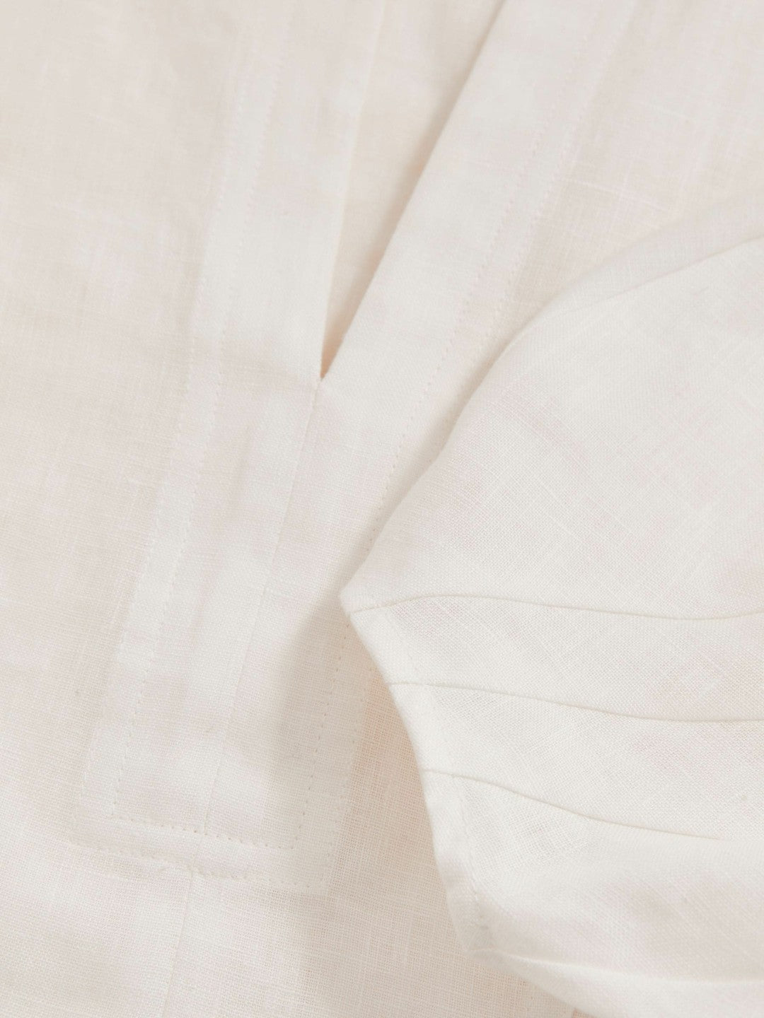 Linen Balloon-Sleeve Top Ivory | Womens