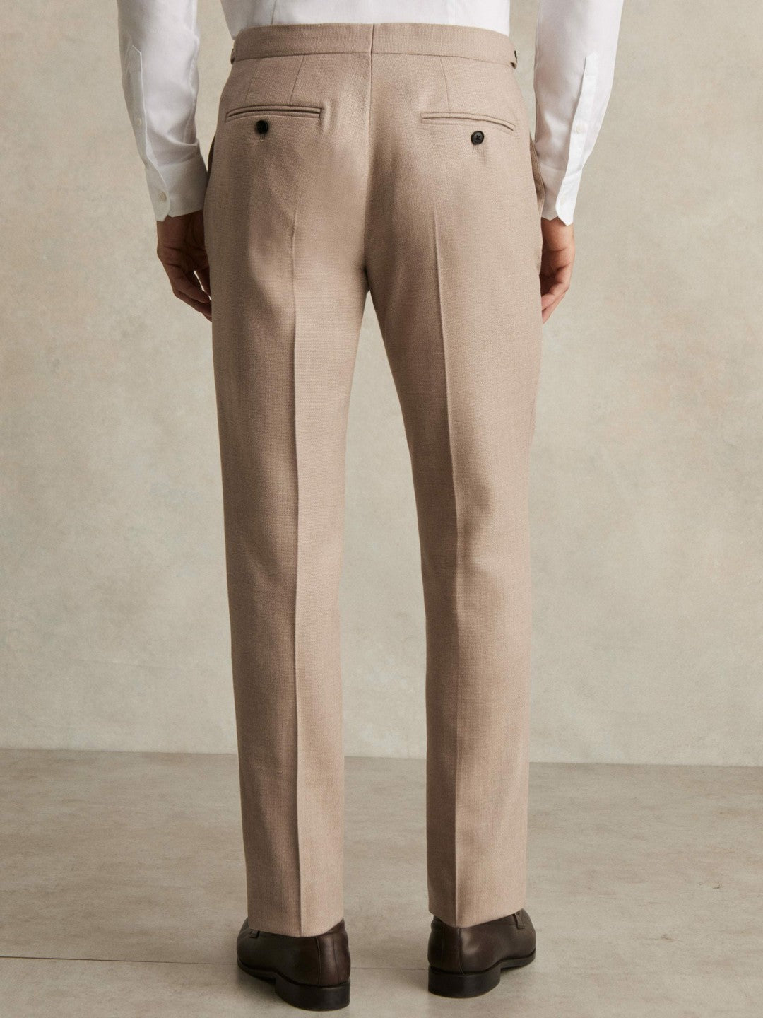 Wool-Blend Slim-Fit Suit Trousers Oatmeal Brown | Mens