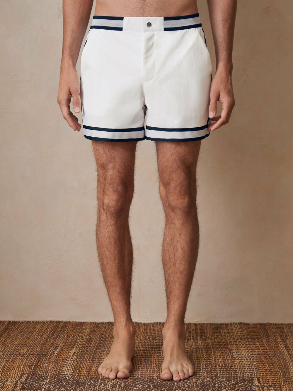 | Ché Stripe-Trim Swim Shorts White | Mens