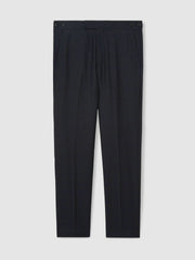 Wool Check Slim-Fit Suit Trousers Navy | Mens