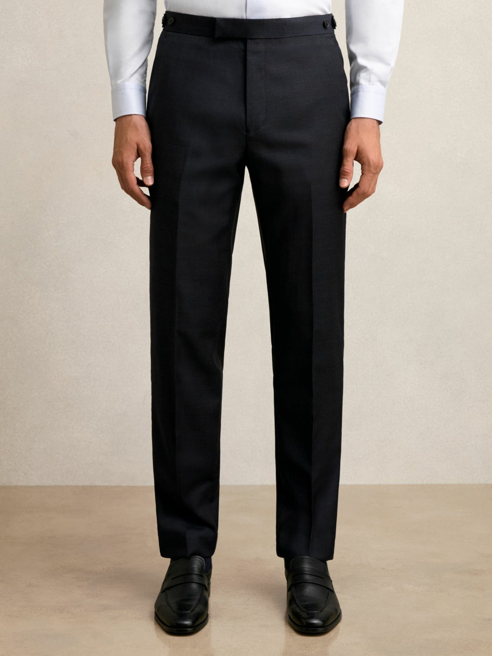 Wool Check Slim-Fit Suit Trousers Navy | Mens