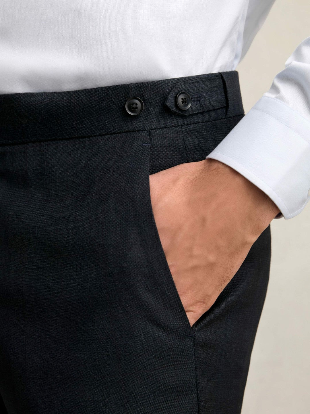 Wool Check Slim-Fit Suit Trousers Navy | Mens