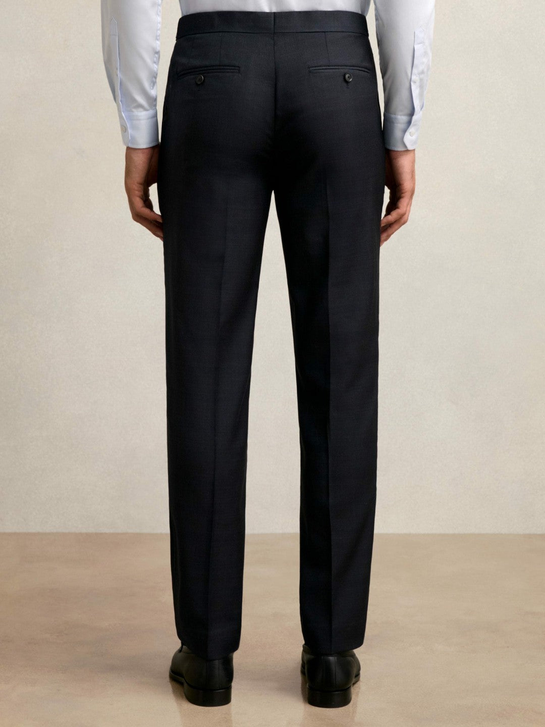 Wool Check Slim-Fit Suit Trousers Navy | Mens