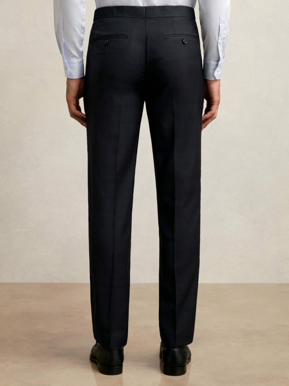 Wool Check Slim-Fit Suit Trousers Navy | Mens