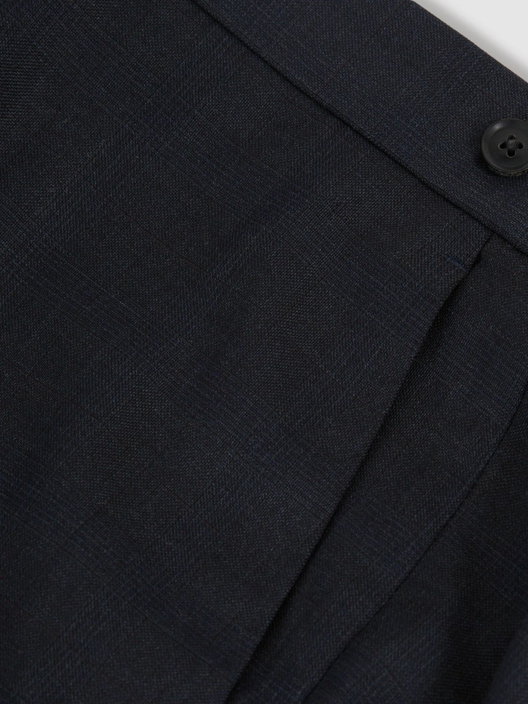 Wool Check Slim-Fit Suit Trousers Navy | Mens