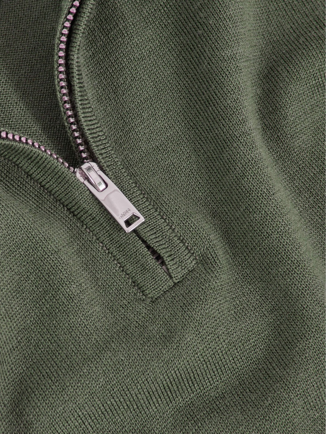 9-13 yrs Merino Wool Half-Zip Funnel Neck Jumper Kale Green | Children