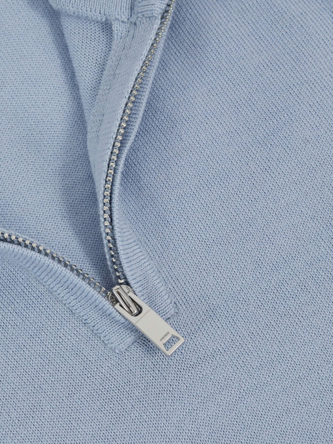 9-13 yrs Merino Wool Half-Zip Funnel Neck Jumper Soft Blue Melange | Children