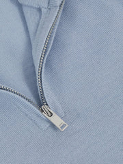 9-13 yrs Merino Wool Half-Zip Funnel Neck Jumper Soft Blue Melange | Children