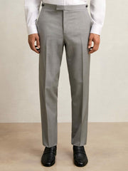 Slim-Fit Wool Suit Trousers Mid Grey | Mens