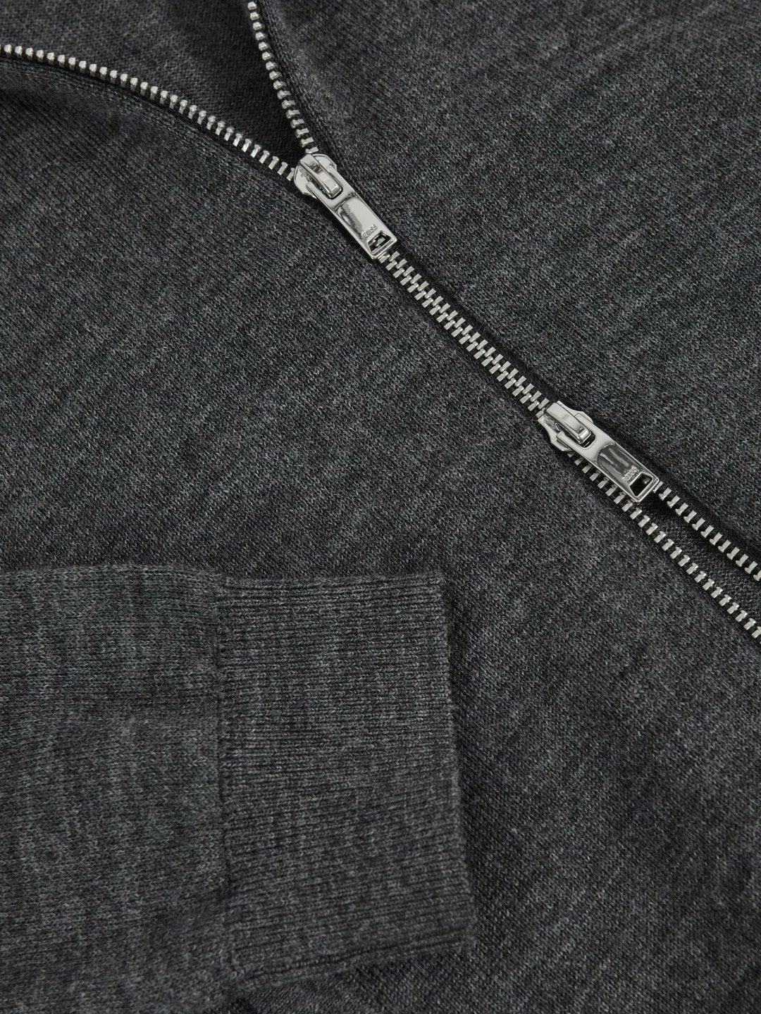 9-13 yrs Merino Wool-Blend Zip-Through Cardigan Derby Grey Melange | Children