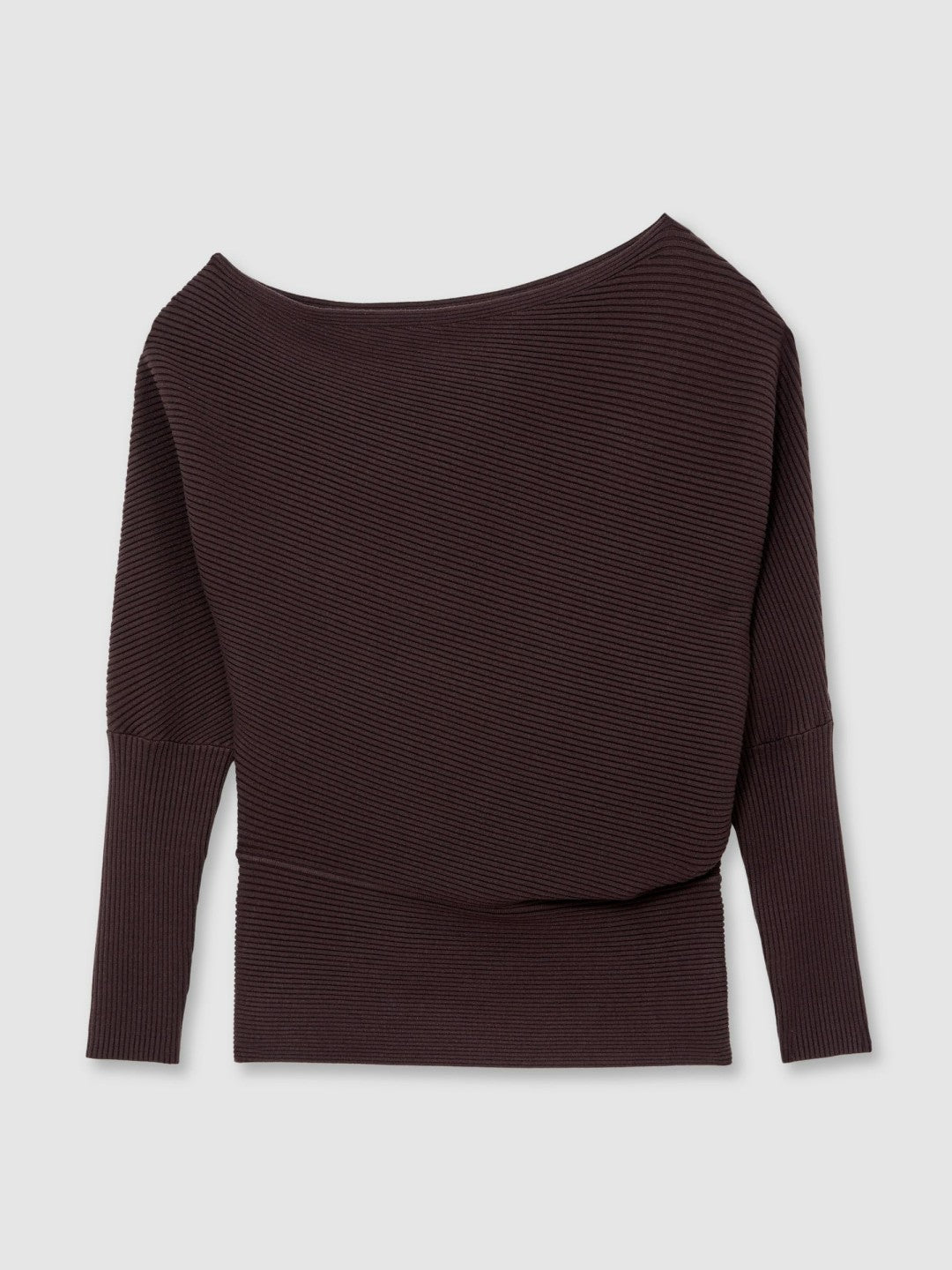 Asymmetric Draped Knitted Jumper Plum | Womens
