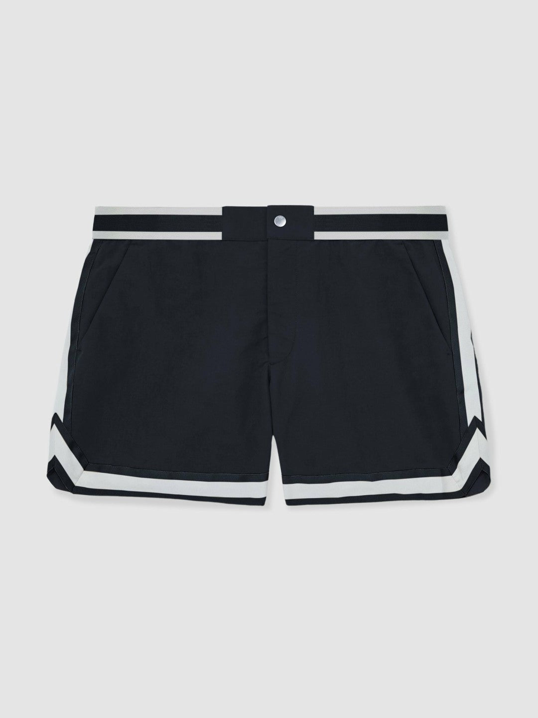 | Ché Stripe-Trim Swim Shorts Navy | Mens