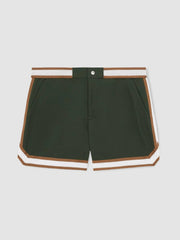 | Ché Stripe-Trim Swim Shorts Pine Green | Mens